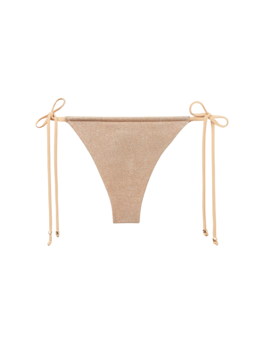 Caclinha De Biquíni Brasileira Com Amarração Golden Glitter - Rosa