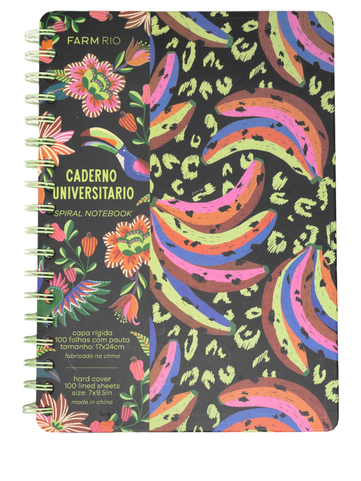 Caderno Rio Bananada Preto Farm Etc