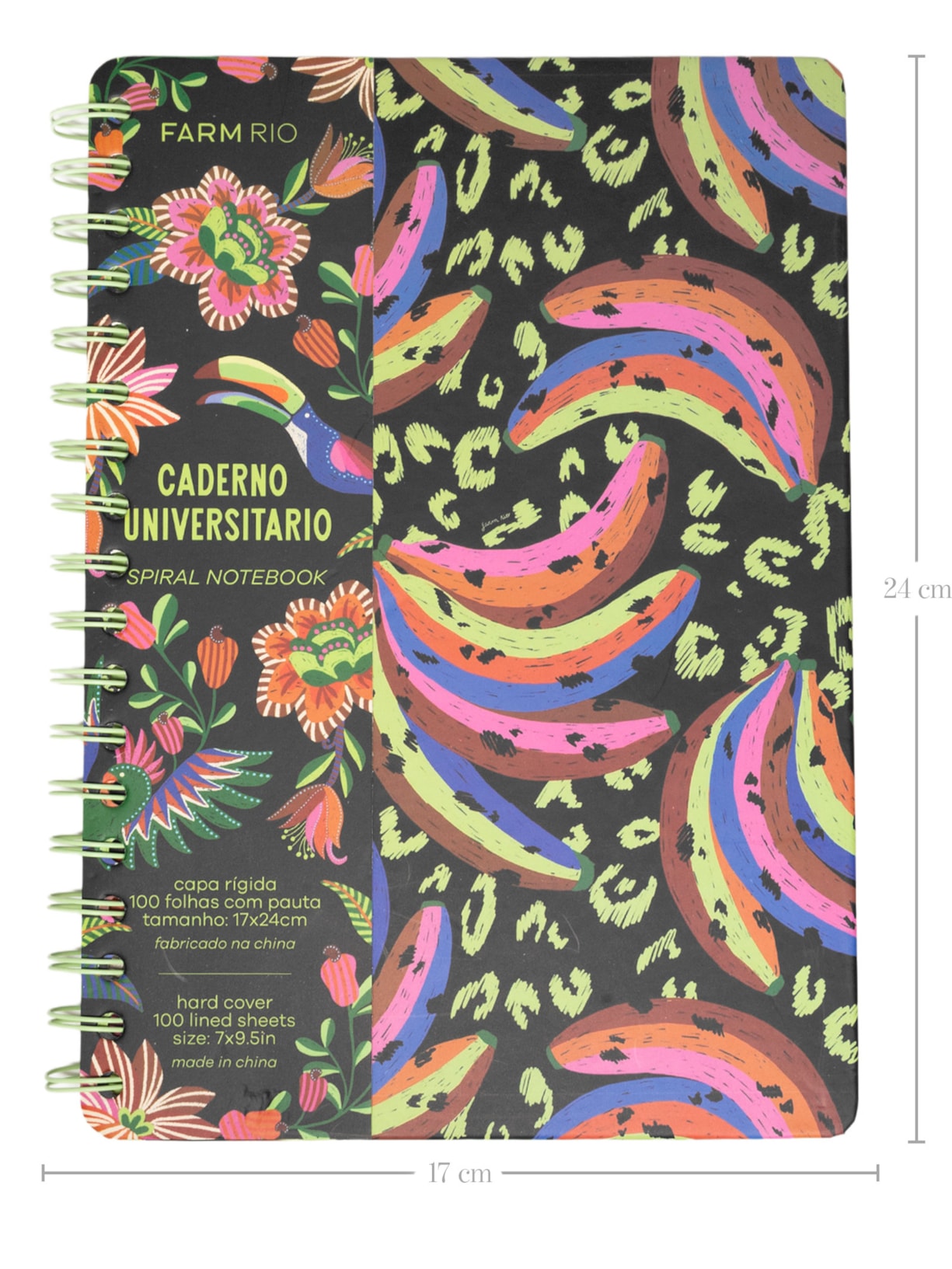Caderno Rio Bananada Preto Farm Etc