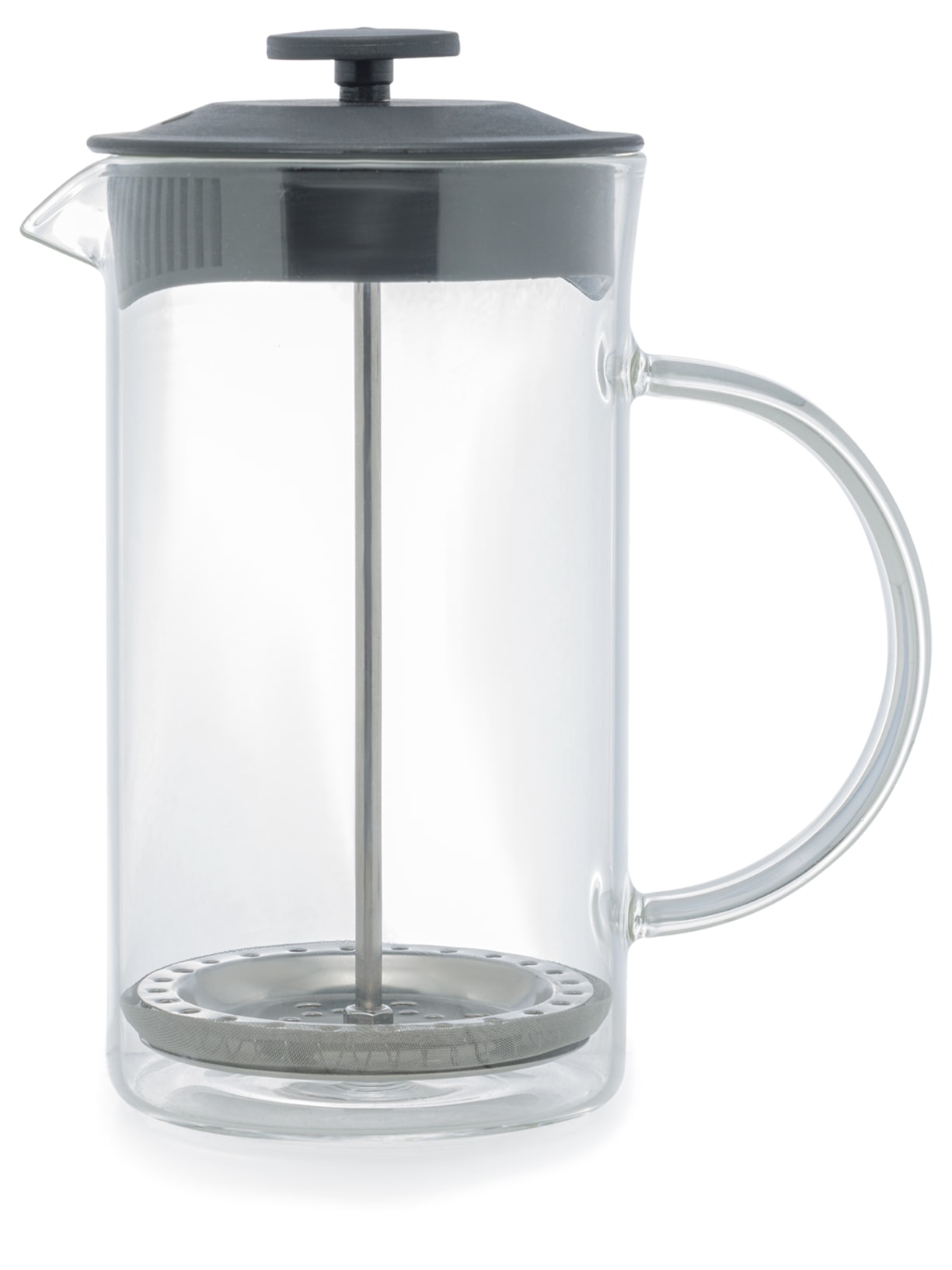 Cafeteira Prensa Francesa de Vidro Borossilicato e Tampa - Preto