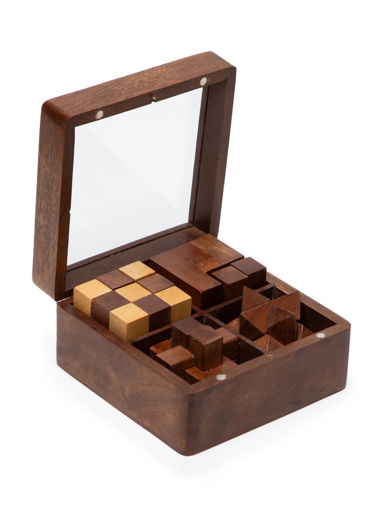 Caixa De Jogos 4 Em 1 Em Madeira - Marrom