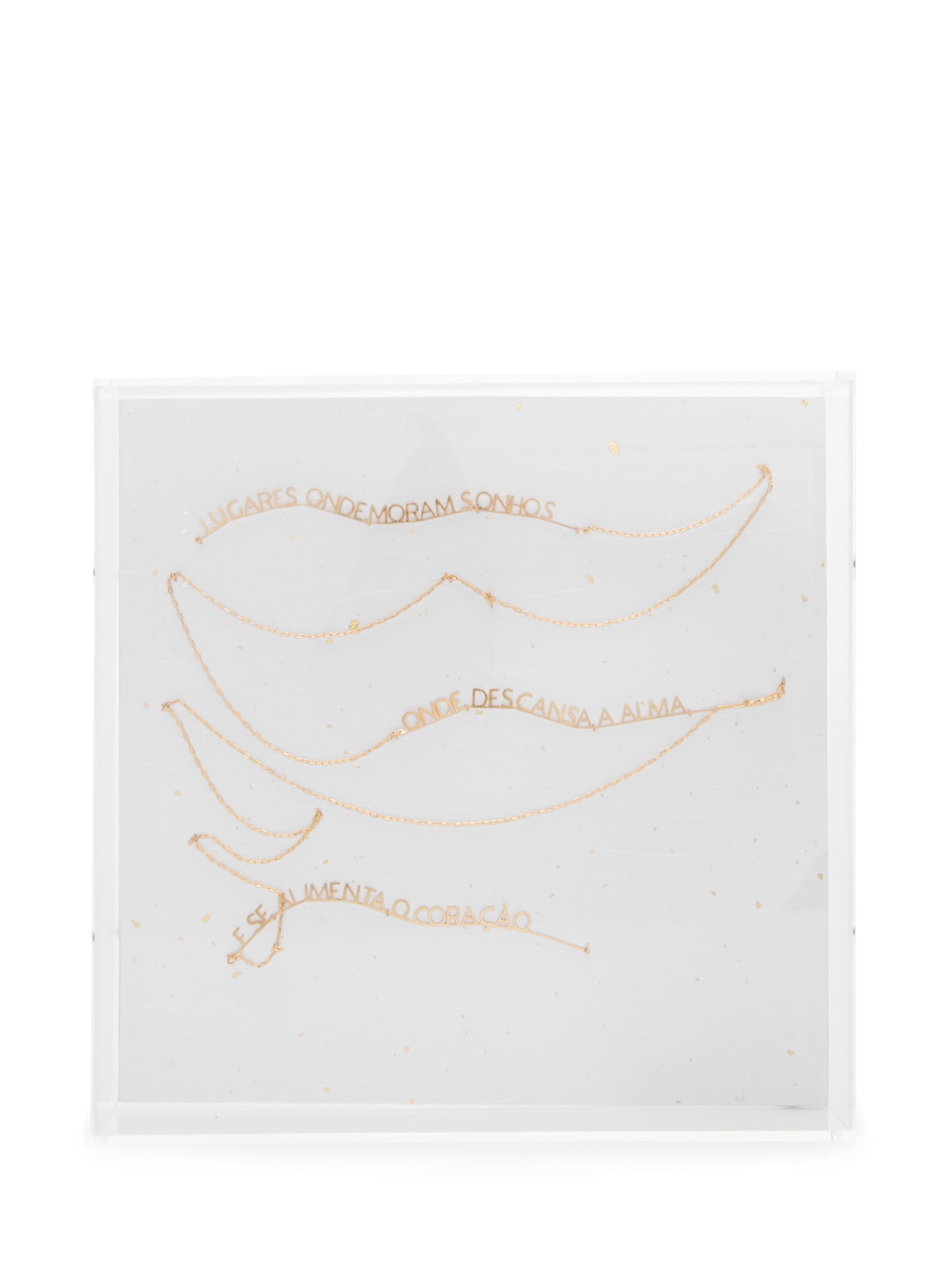 Caixa Frases Banhada A Ouro - Branco