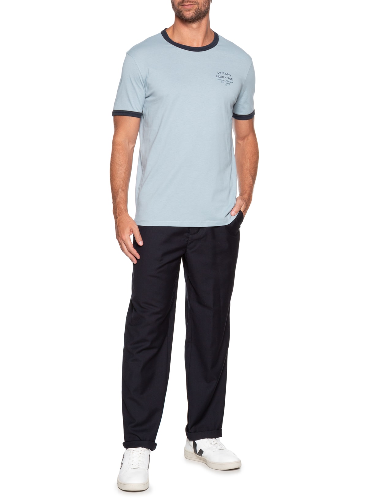 Calça Alfaiataria Masculina Azul Armani Exchange