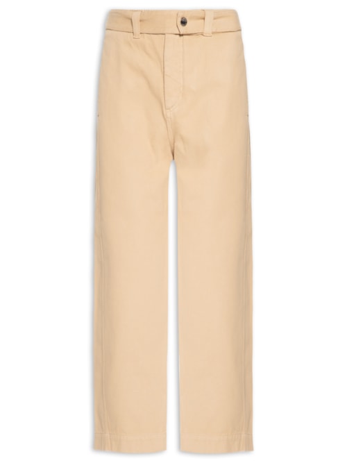 Calça Bolso Faca Faixa Bege Khaki - Bege