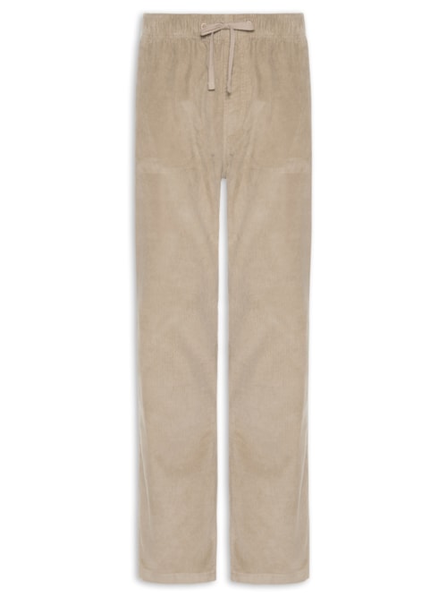 Calça Chino Masculina Reta Com Cordão de Ajuste - Bege
