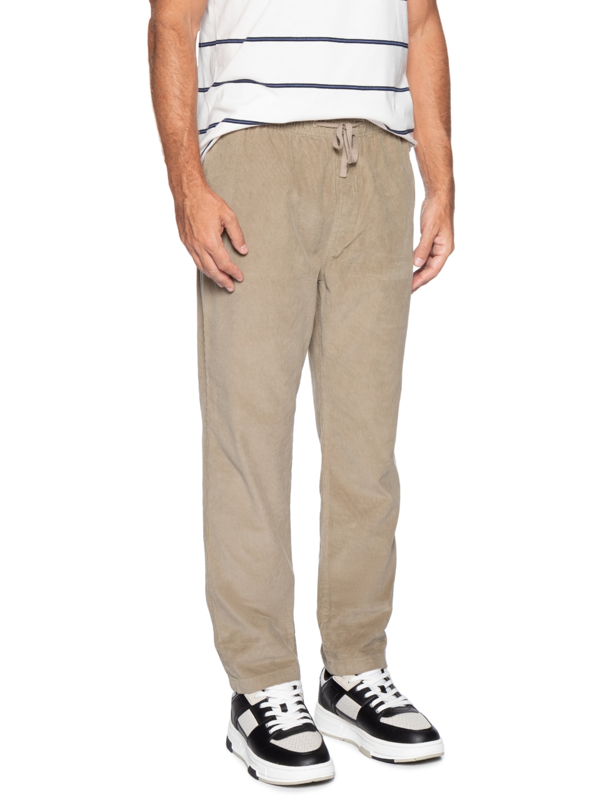 Calça Chino Masculina Reta Com Cordão de Ajuste Bege Tommy Jeans