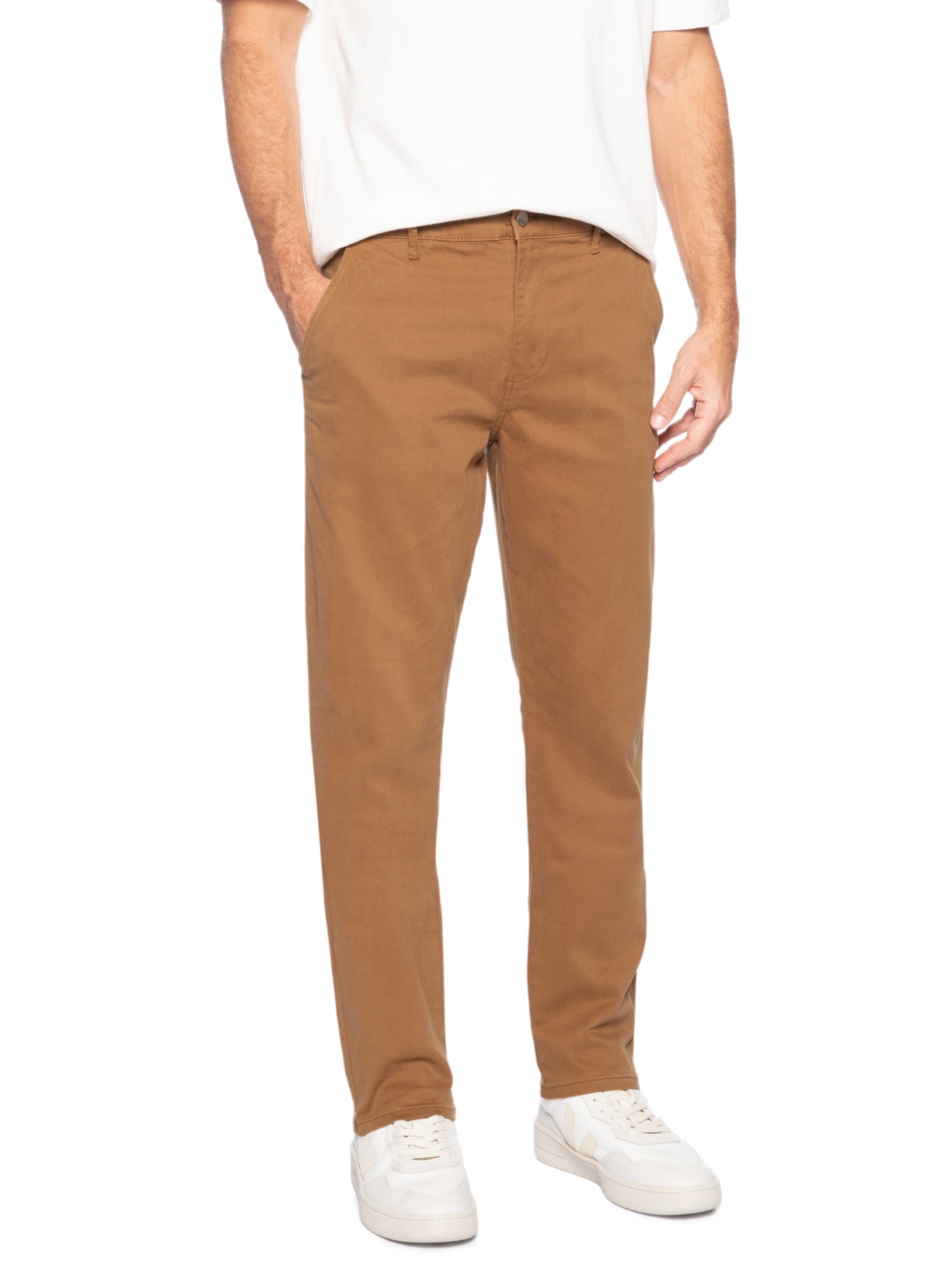Calça Chino Masculina Slim Fit Scanton Bege Tommy Jeans
