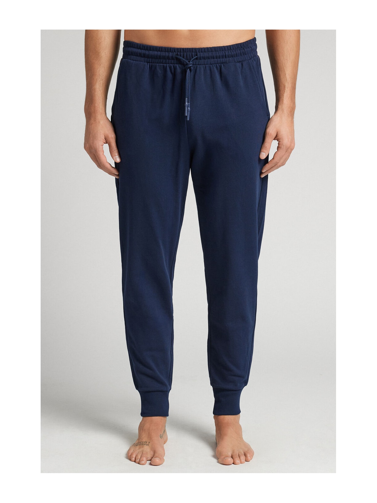 Calça Com Punho Em Algodão Azul Intimissimi