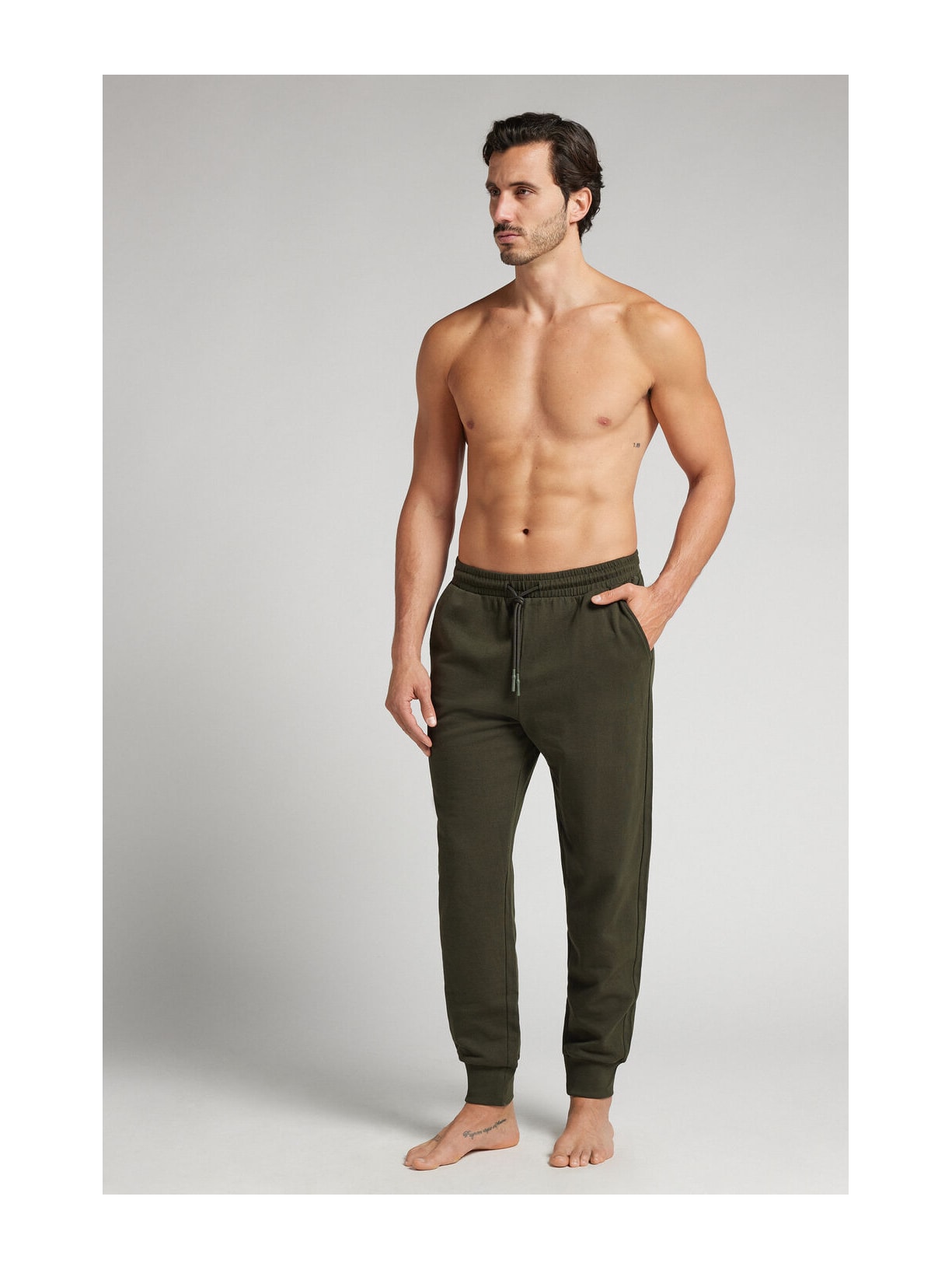 Calça Com Punho Em Algodão Verde Intimissimi