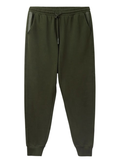 Calça Com Punho Em Algodão - Verde