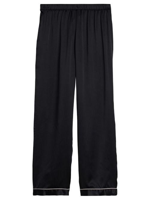Calça Comprida De Seda - Preto