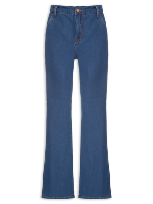 Calça Cotelê Jeans Flare Feminina – Azul