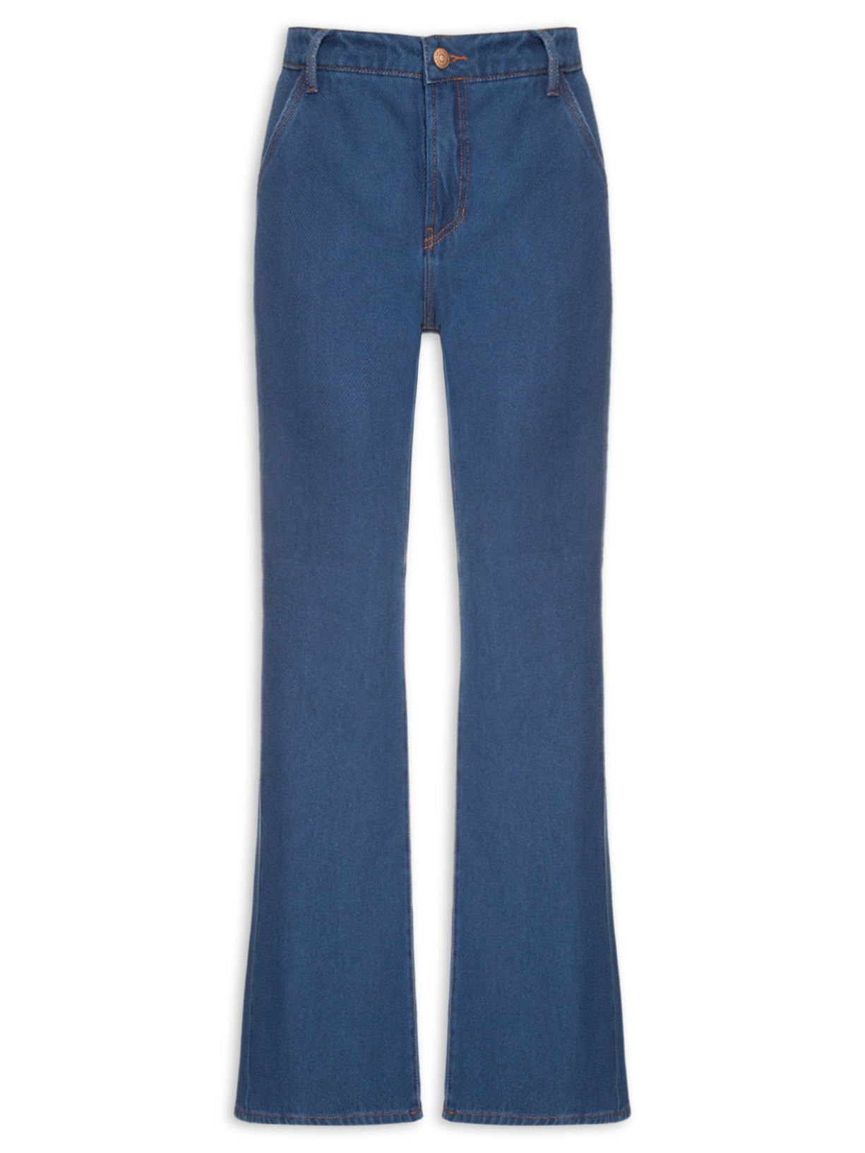 Calça Cotelê Jeans Flare Feminina – Azul