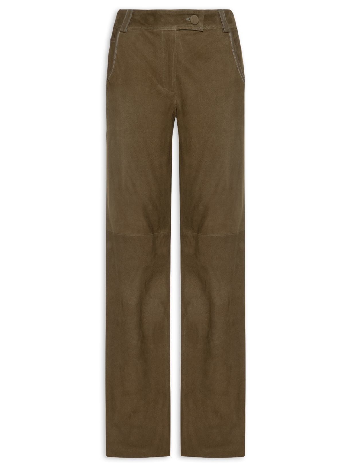 Calça De Couro Feminina Bolso Tresset Marrom Animale