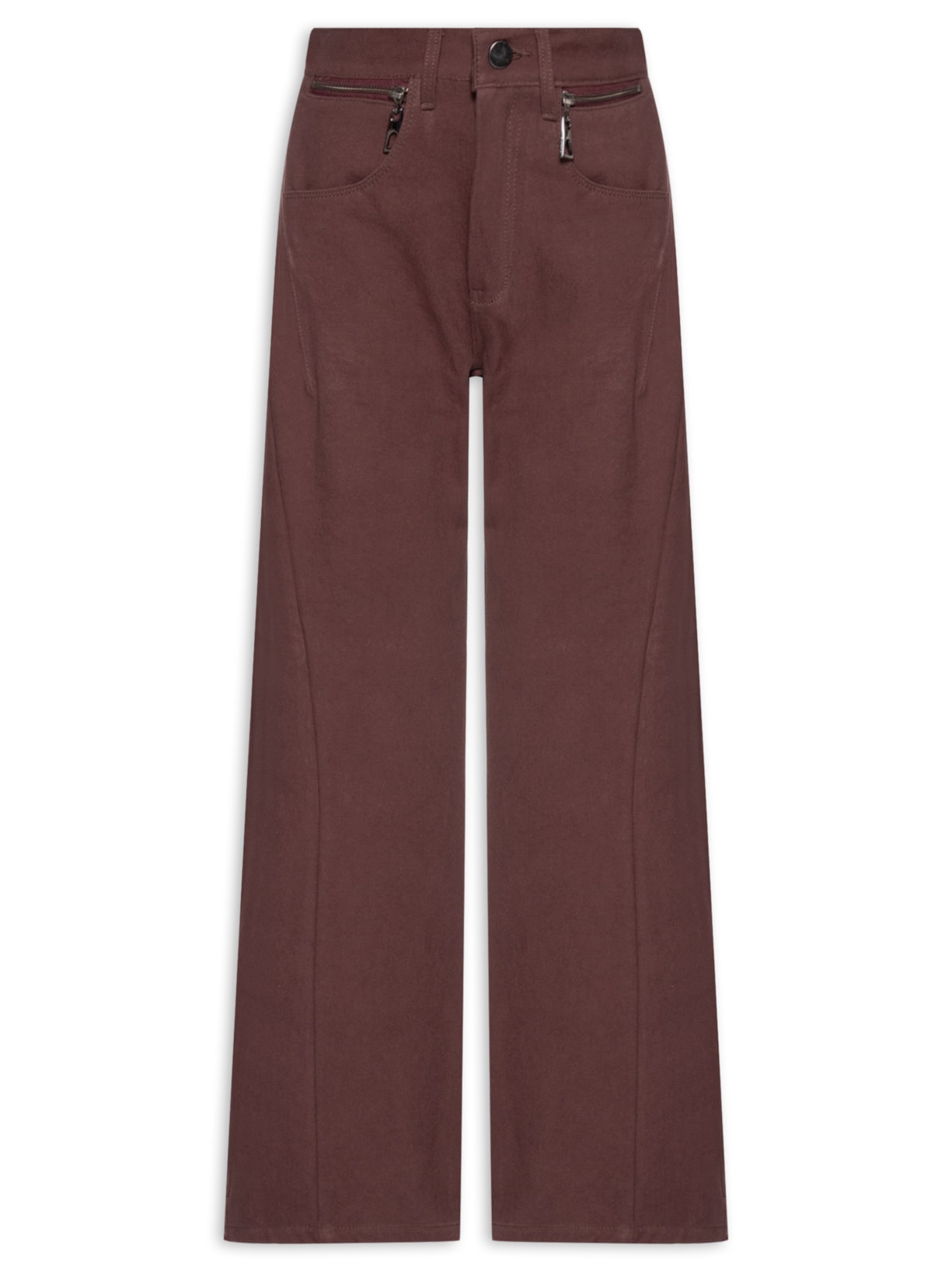 Calça de Sarja Boho Cintura Média Feminina – Marrom Animale
