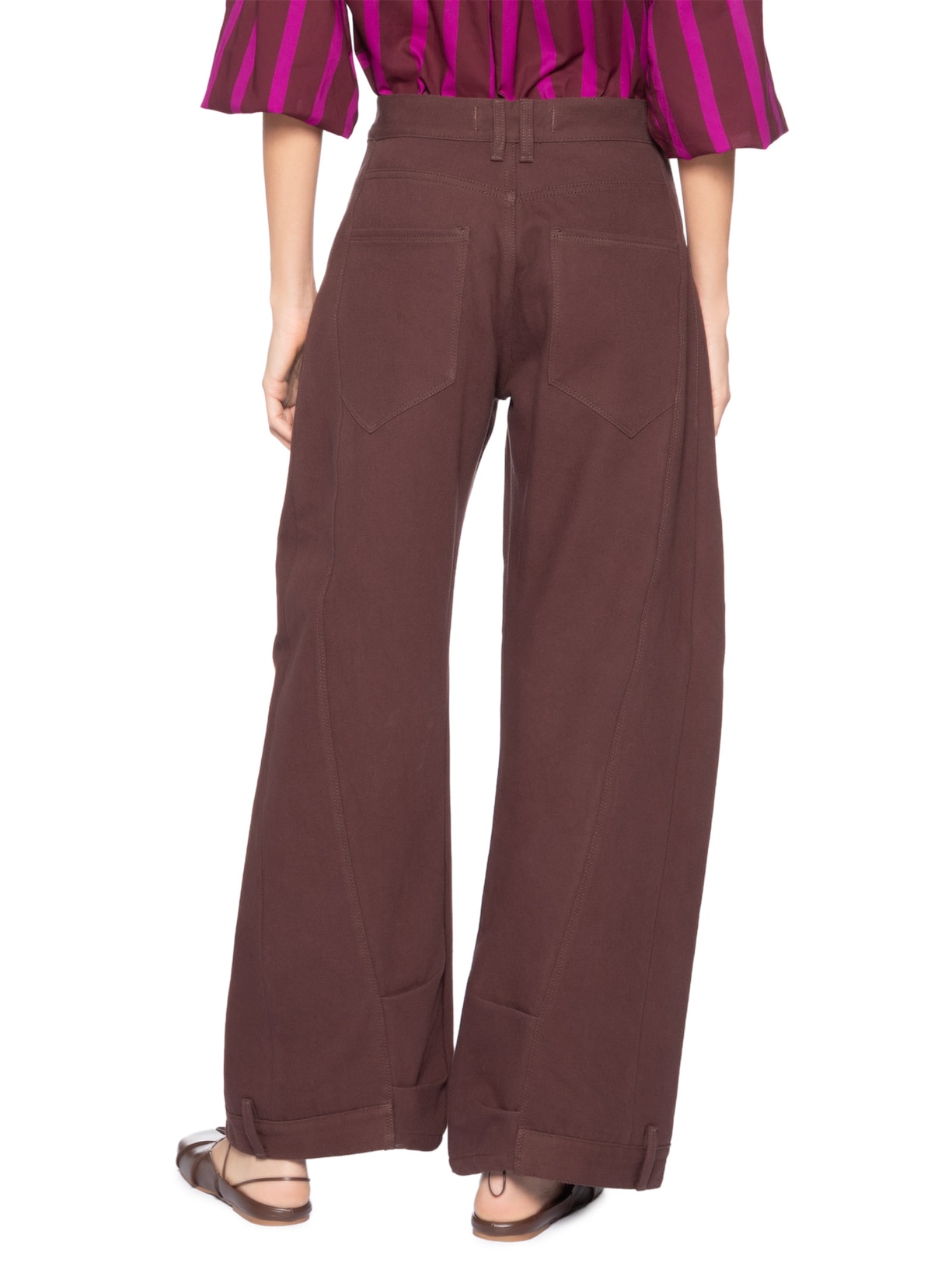 Calça de Sarja Boho Cintura Média Feminina – Marrom Animale