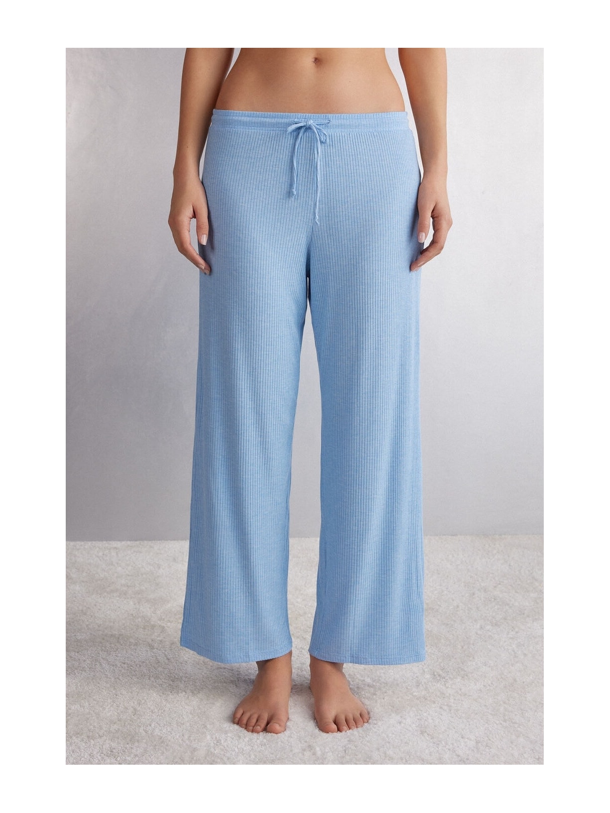 Calça Efeito Pantalona Em Modal Chic Comfort Azul Intimissimi