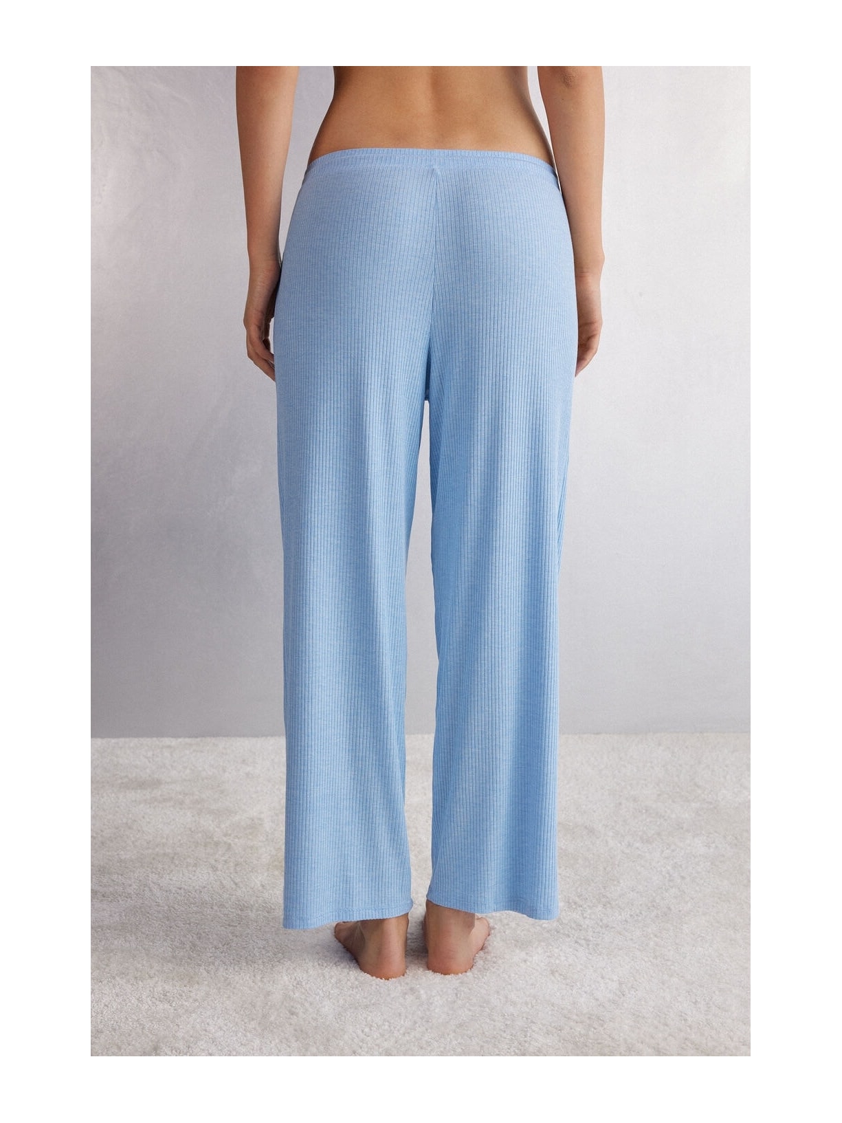 Calça Efeito Pantalona Em Modal Chic Comfort Azul Intimissimi