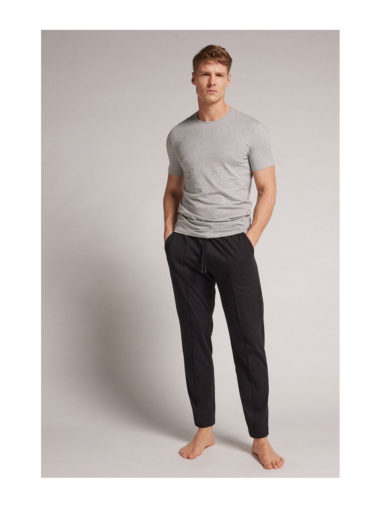 Calça Em Algodão Com Nervura Preto Intimissimi