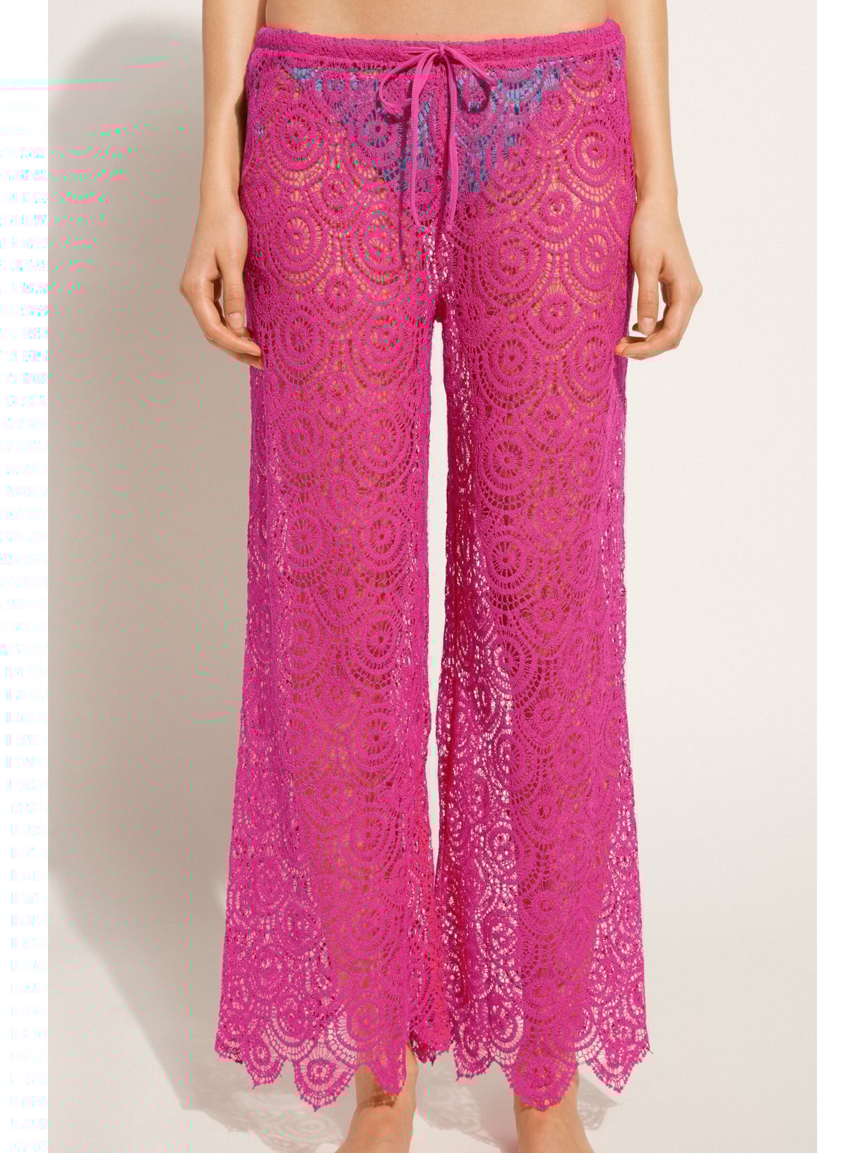 Calça Em Crochê Rosa Calzedonia