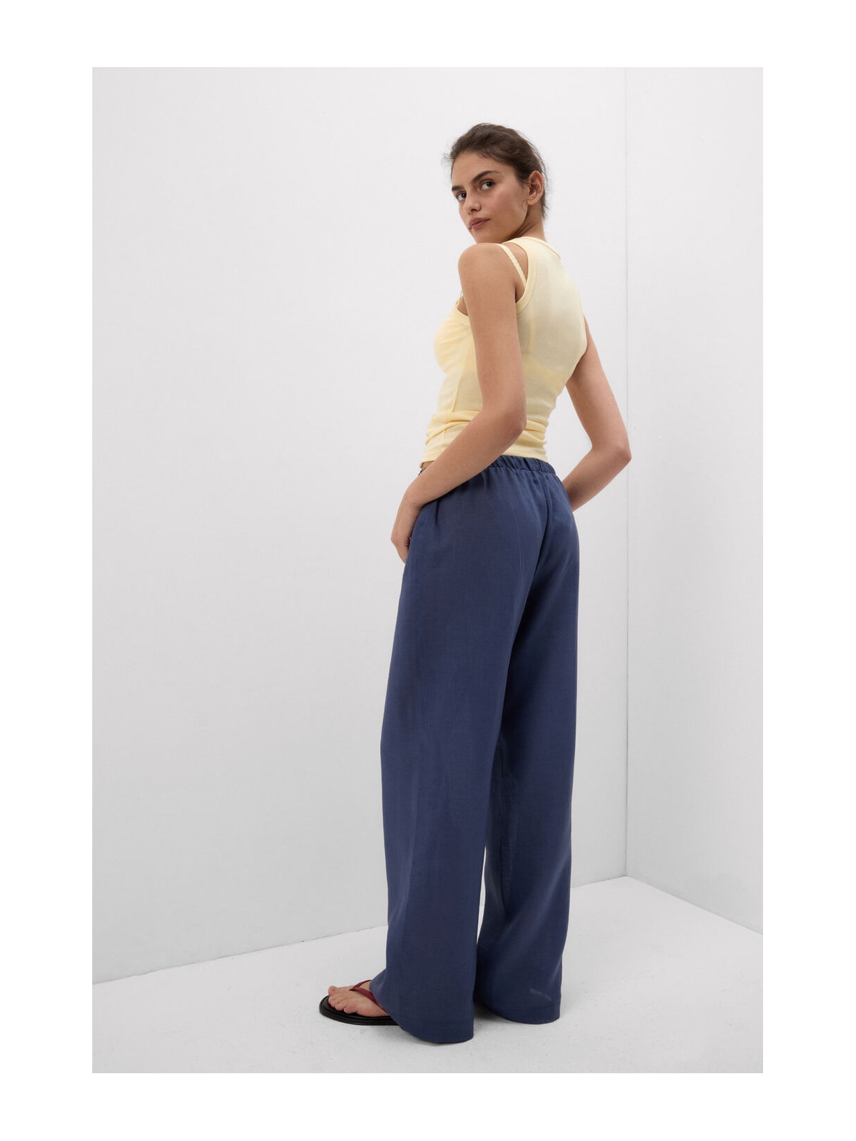 Calça Em Linho Azul Intimissimi