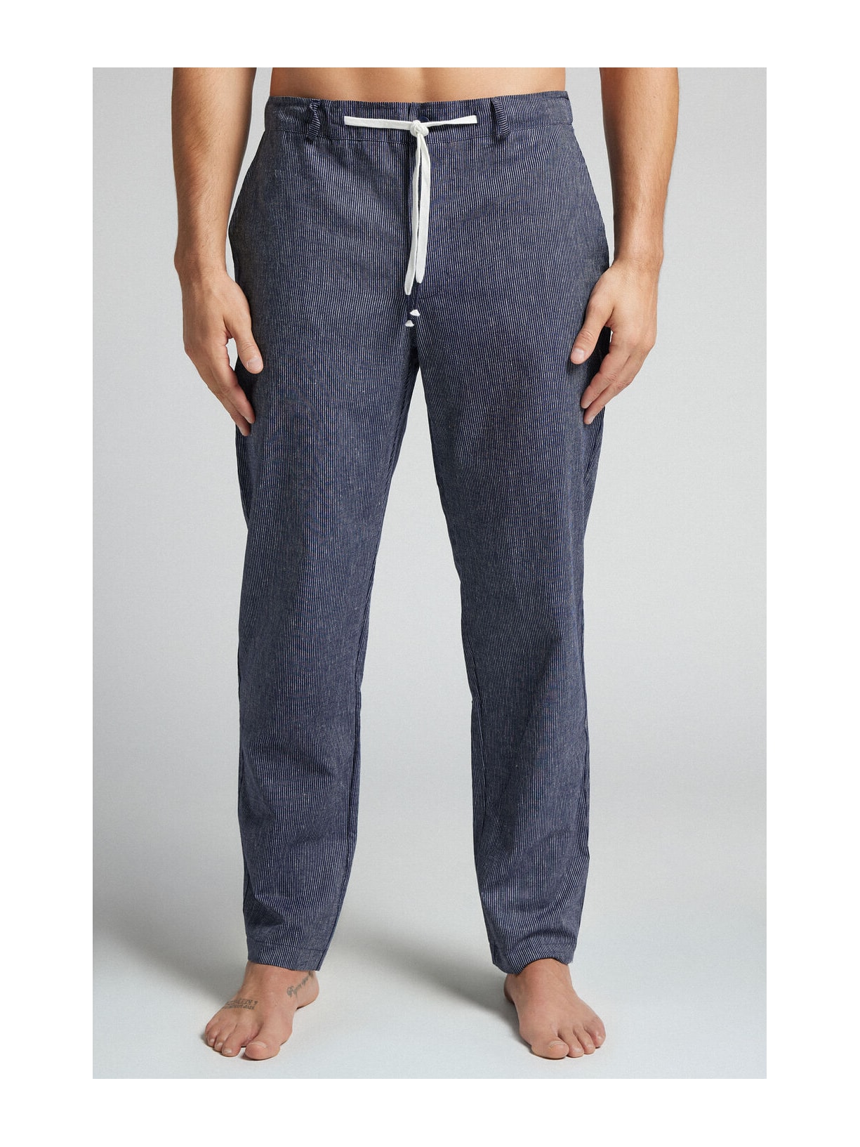 Calça Em Linho e Algodão Azul Intimissimi