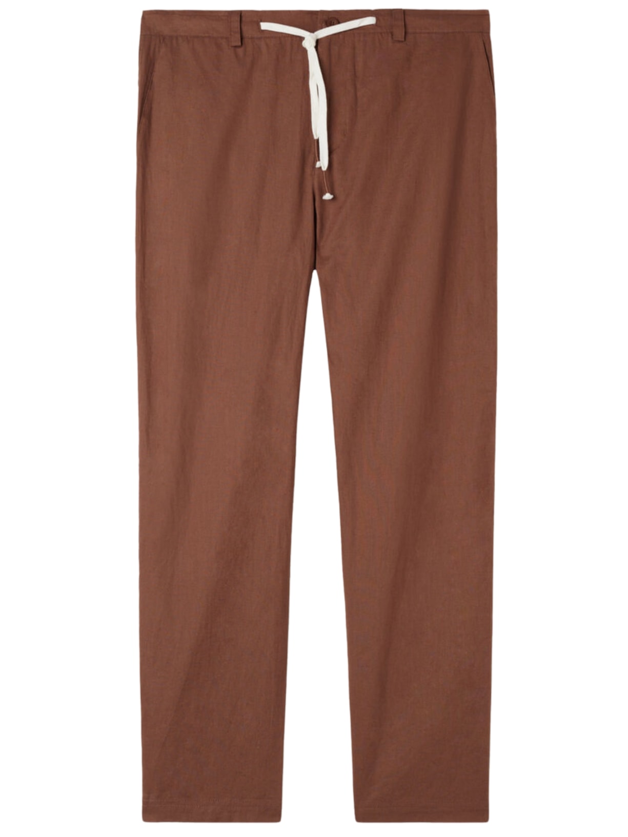 Calça Em Linho e Algodão - Marrom