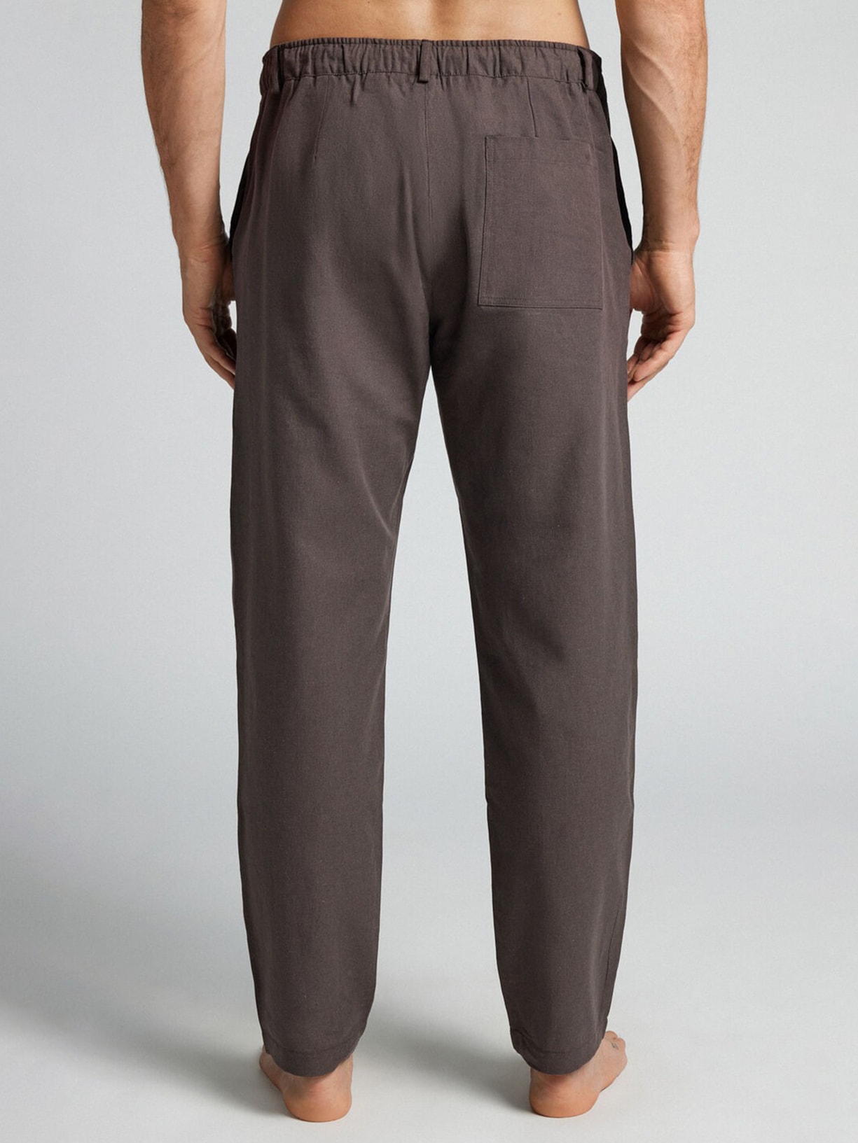 Calça Em Linho e Algodão Marrom Intimissimi