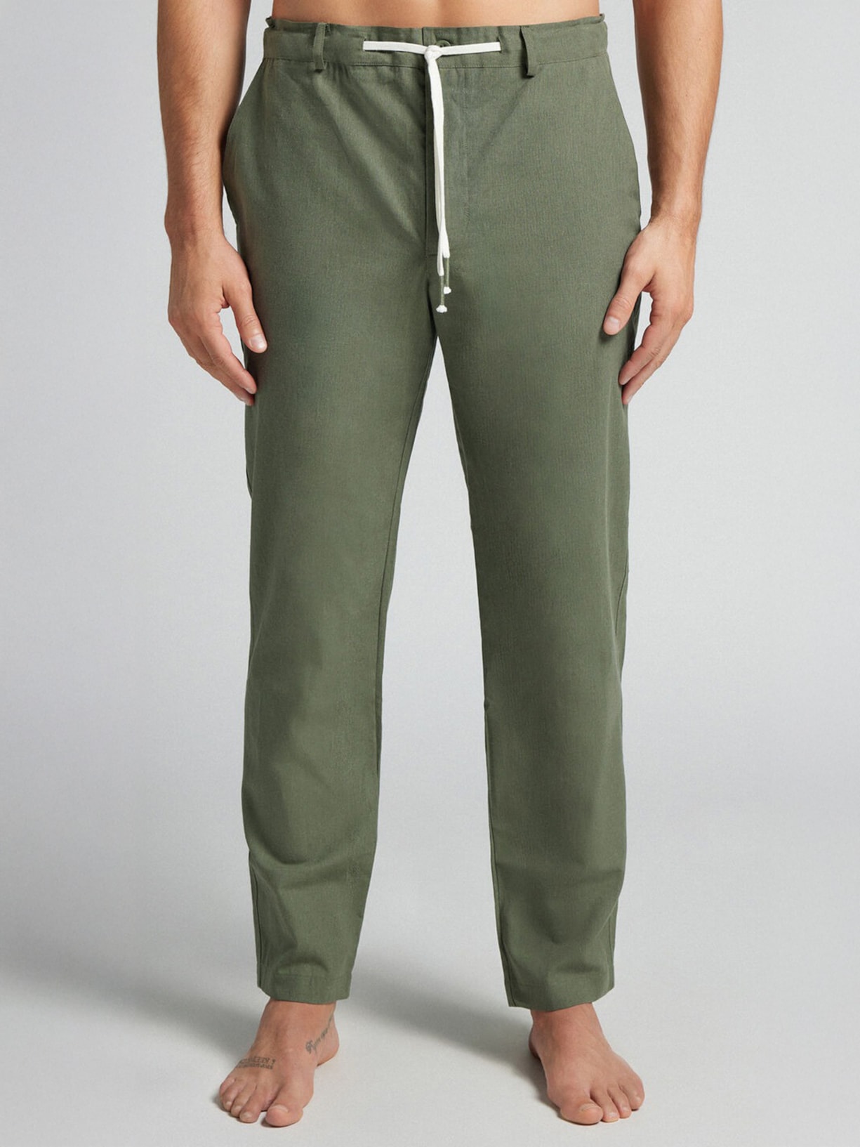 Calça Em Linho e Algodão Verde Intimissimi