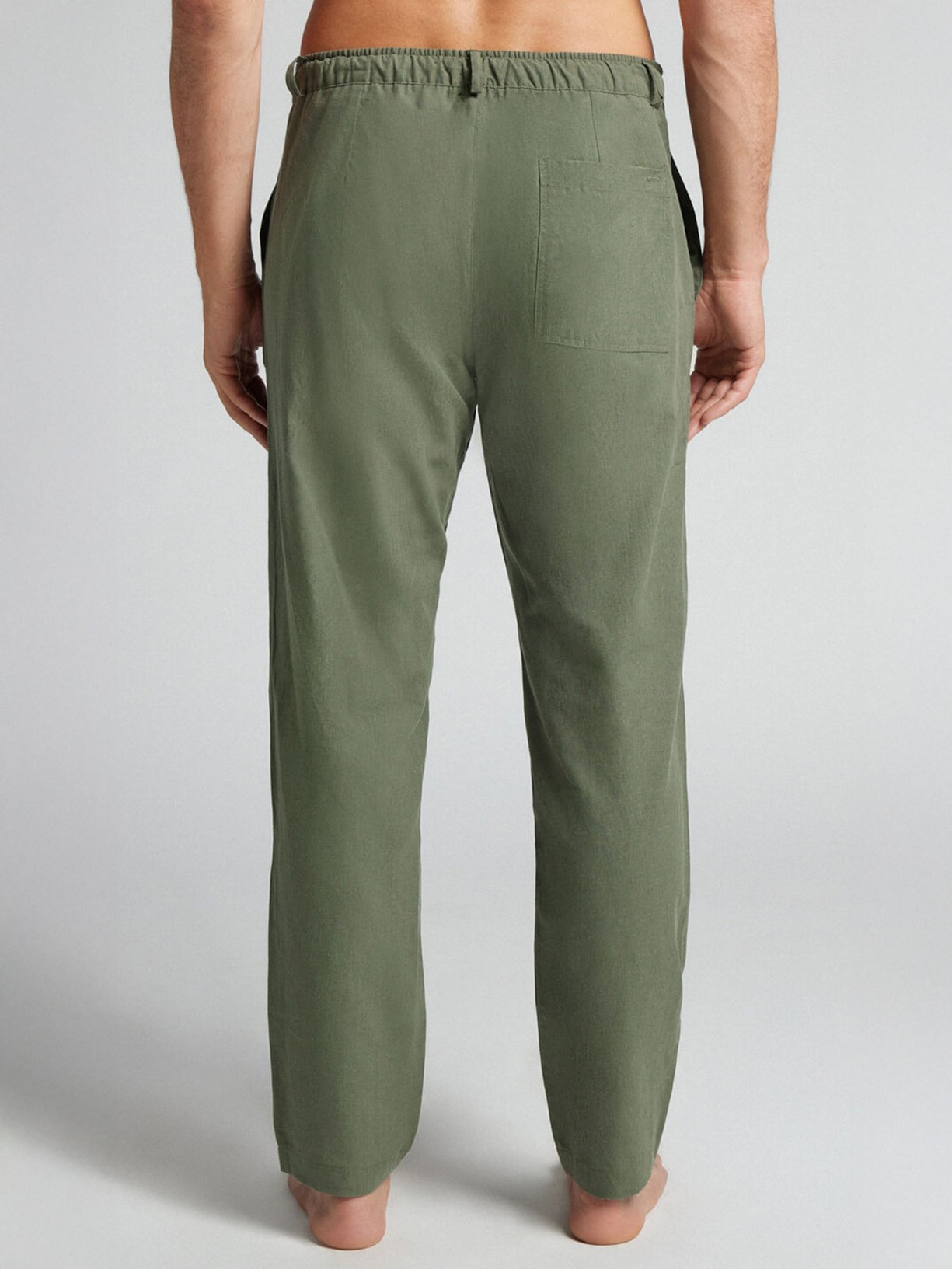 Calça Em Linho e Algodão Verde Intimissimi