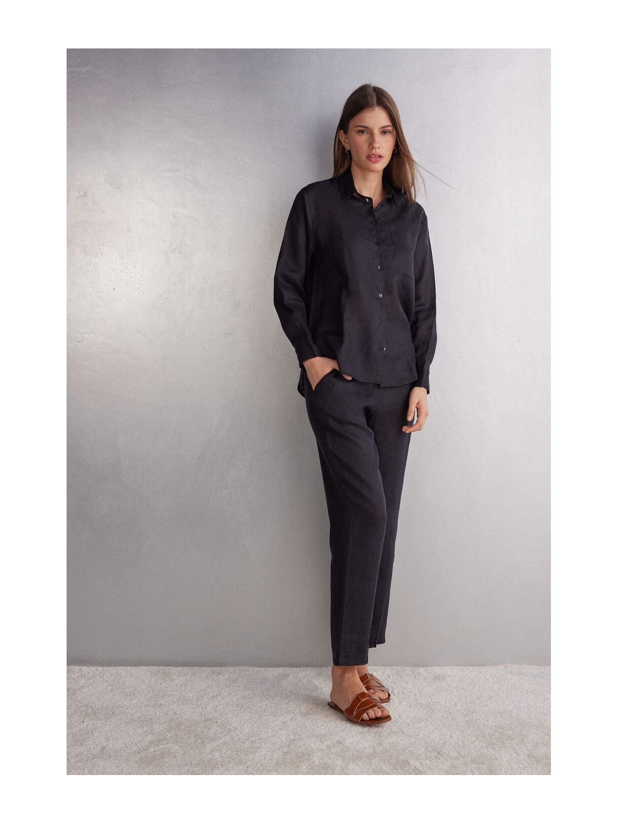 Calça Em Linho Preto Intimissimi