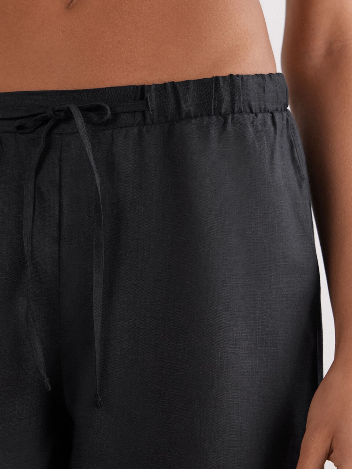 Calça Em Linho The Pure Linen Preto Intimissimi