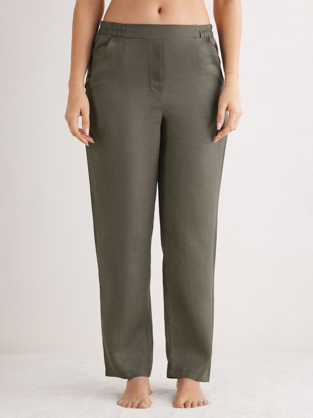 Calça Em Linho The Pure Linen Verde Intimissimi