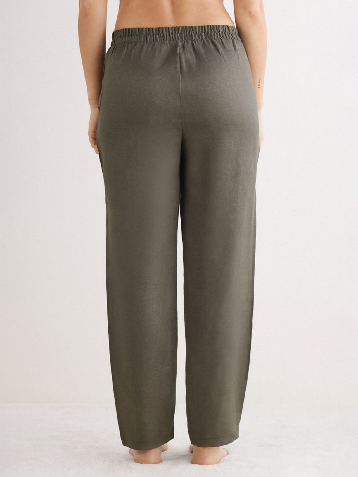 Calça Em Linho The Pure Linen Verde Intimissimi