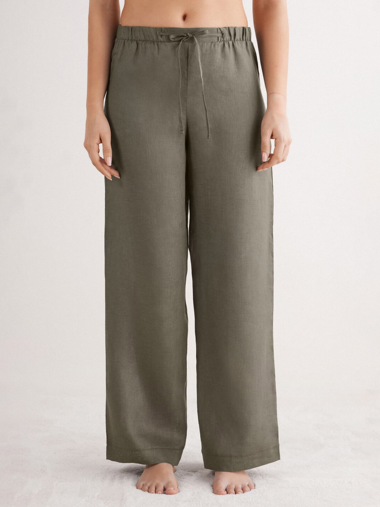 Calça Em Linho The Pure Linen Verde Intimissimi