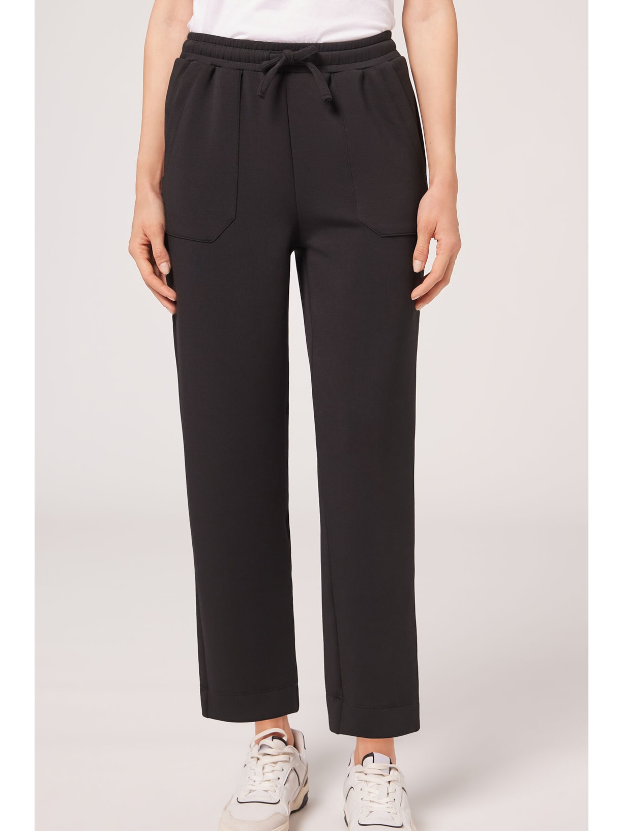 Calça Em Modal Com Bolsos e Cordão Preto Calzedonia