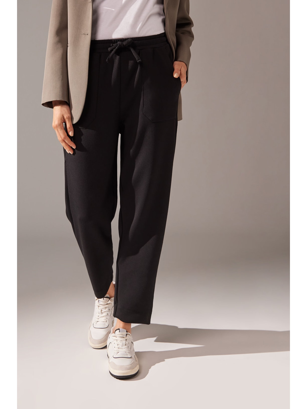 Calça Em Modal Com Bolsos e Cordão Preto Calzedonia