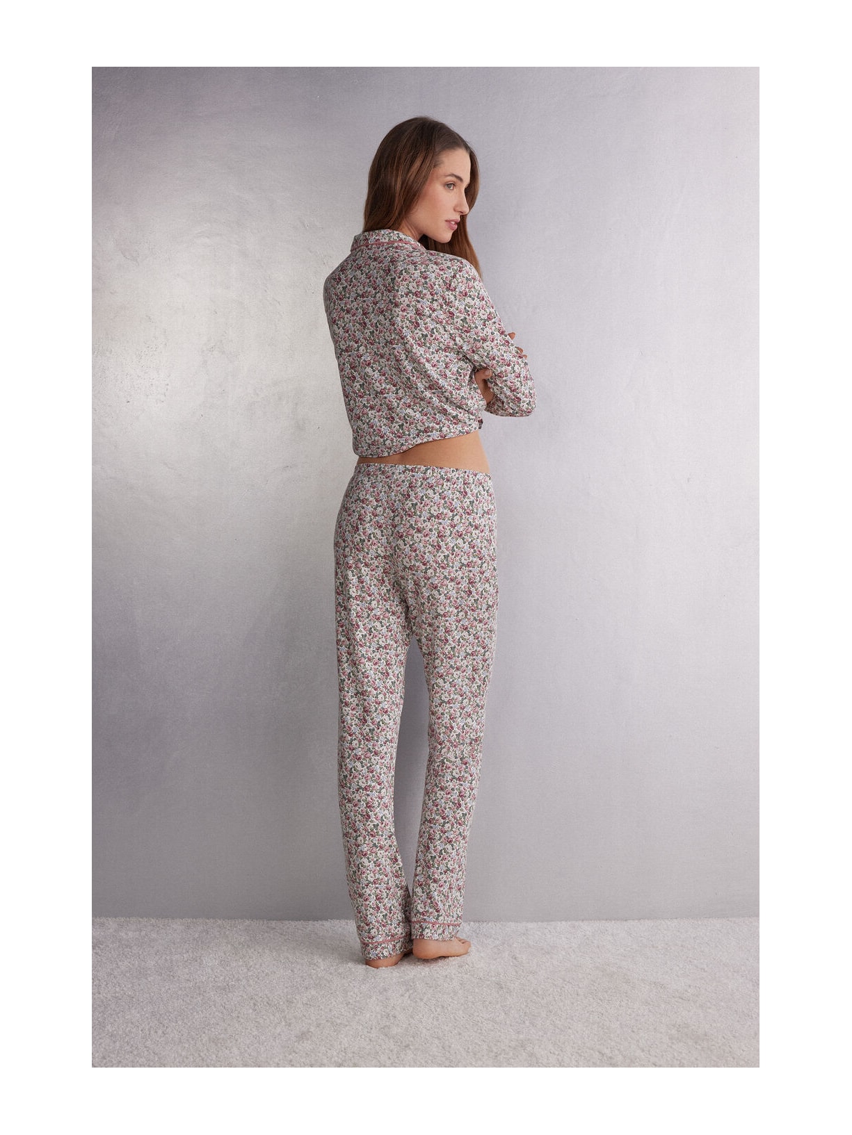 Calça Em Modal Floral Romance Rosa Intimissimi