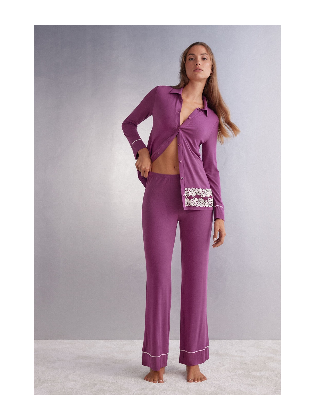 Calça Em Modal Pretty Flower Roxo Intimissimi