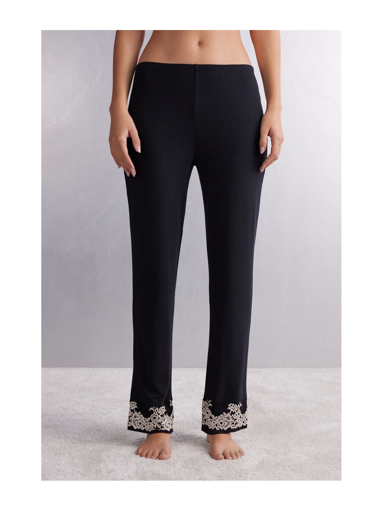 Calça Em Modal Pretty Flowers Preto Intimissimi