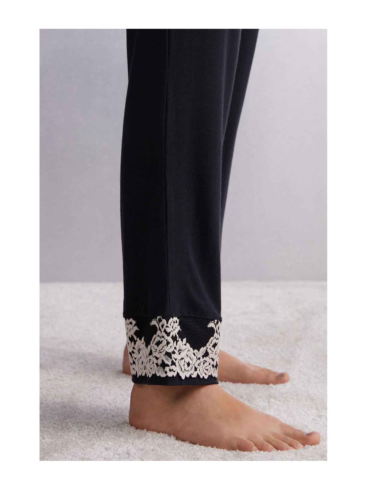 Calça Em Modal Pretty Flowers Preto Intimissimi