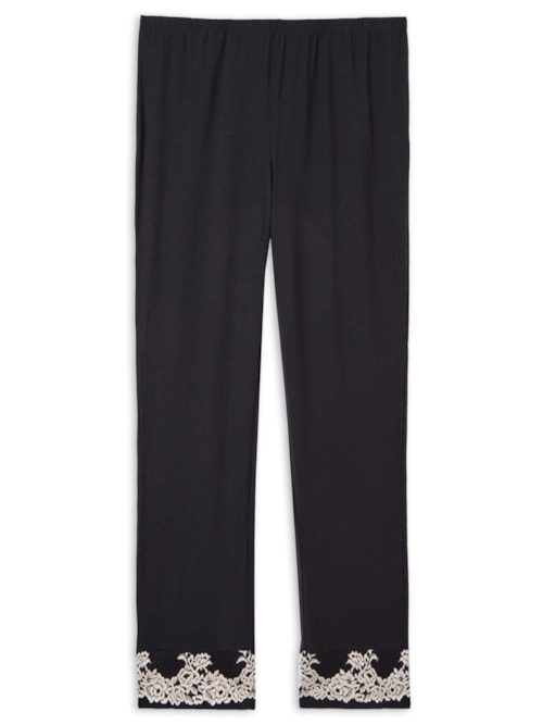 Calça Em Modal Pretty Flowers - Preto