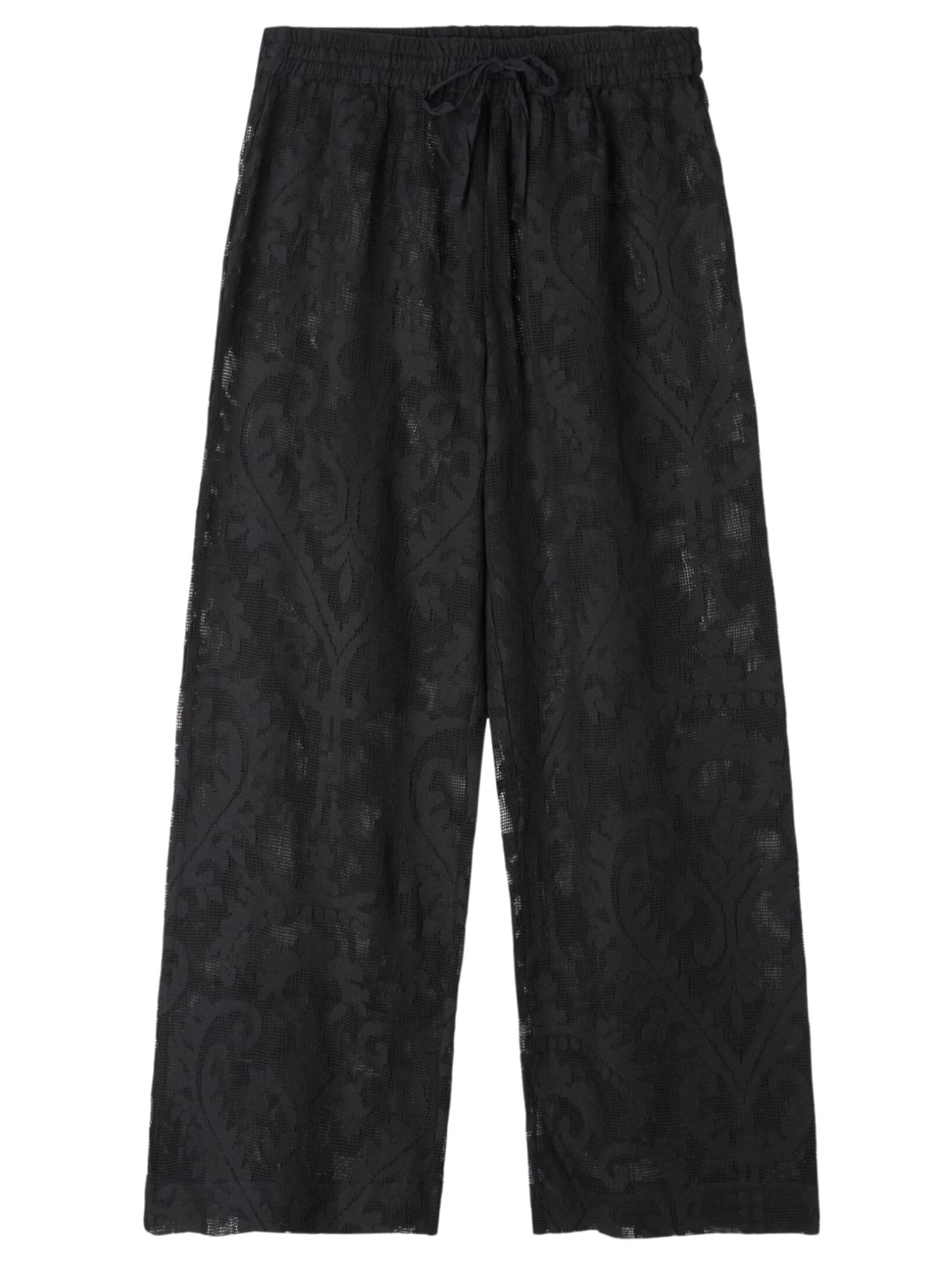 Calça Em Renda Bordada - Preto