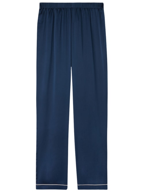 Calça Em Seda - Azul