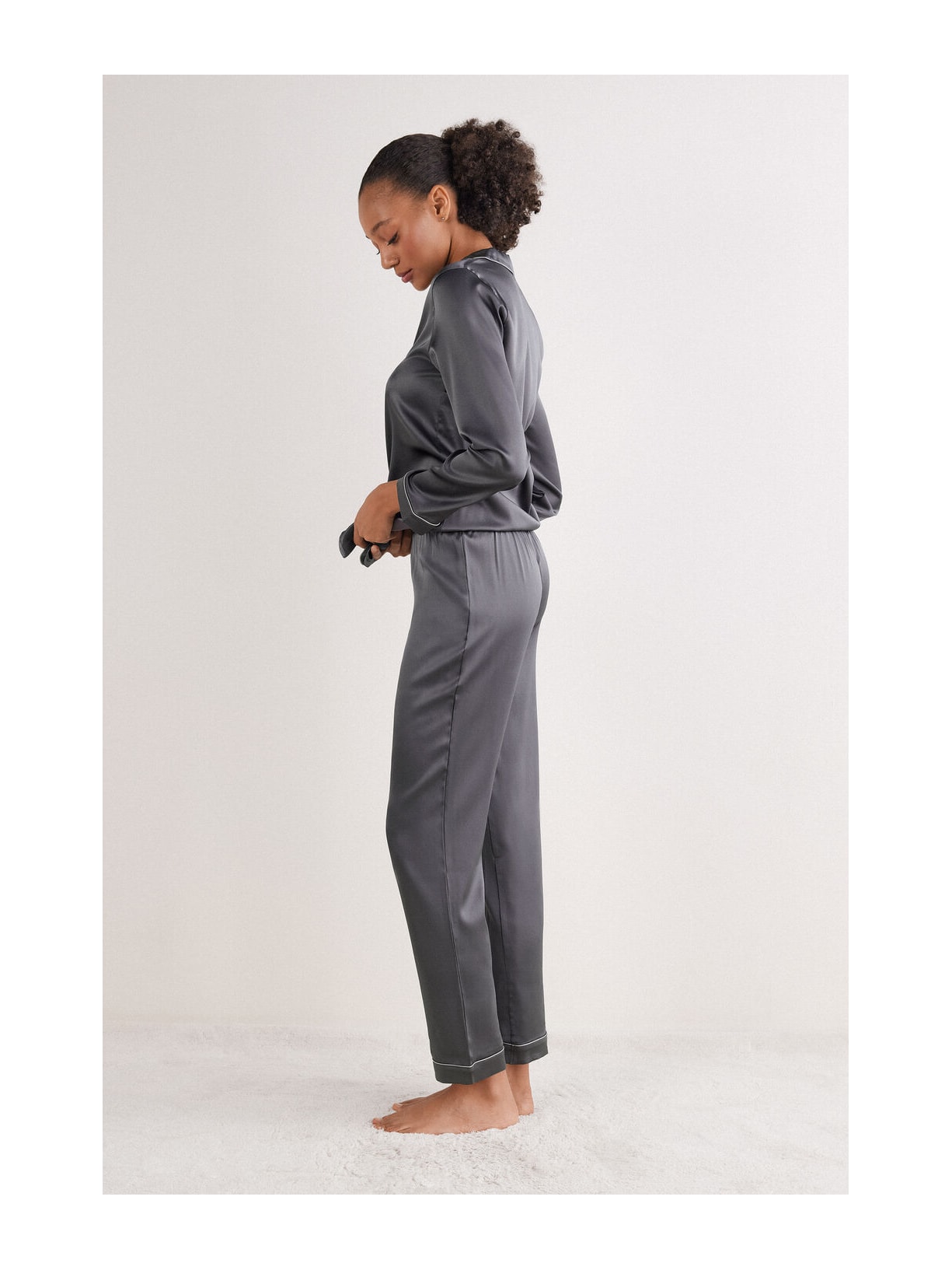 Calça Em Seda Cinza Intimissimi