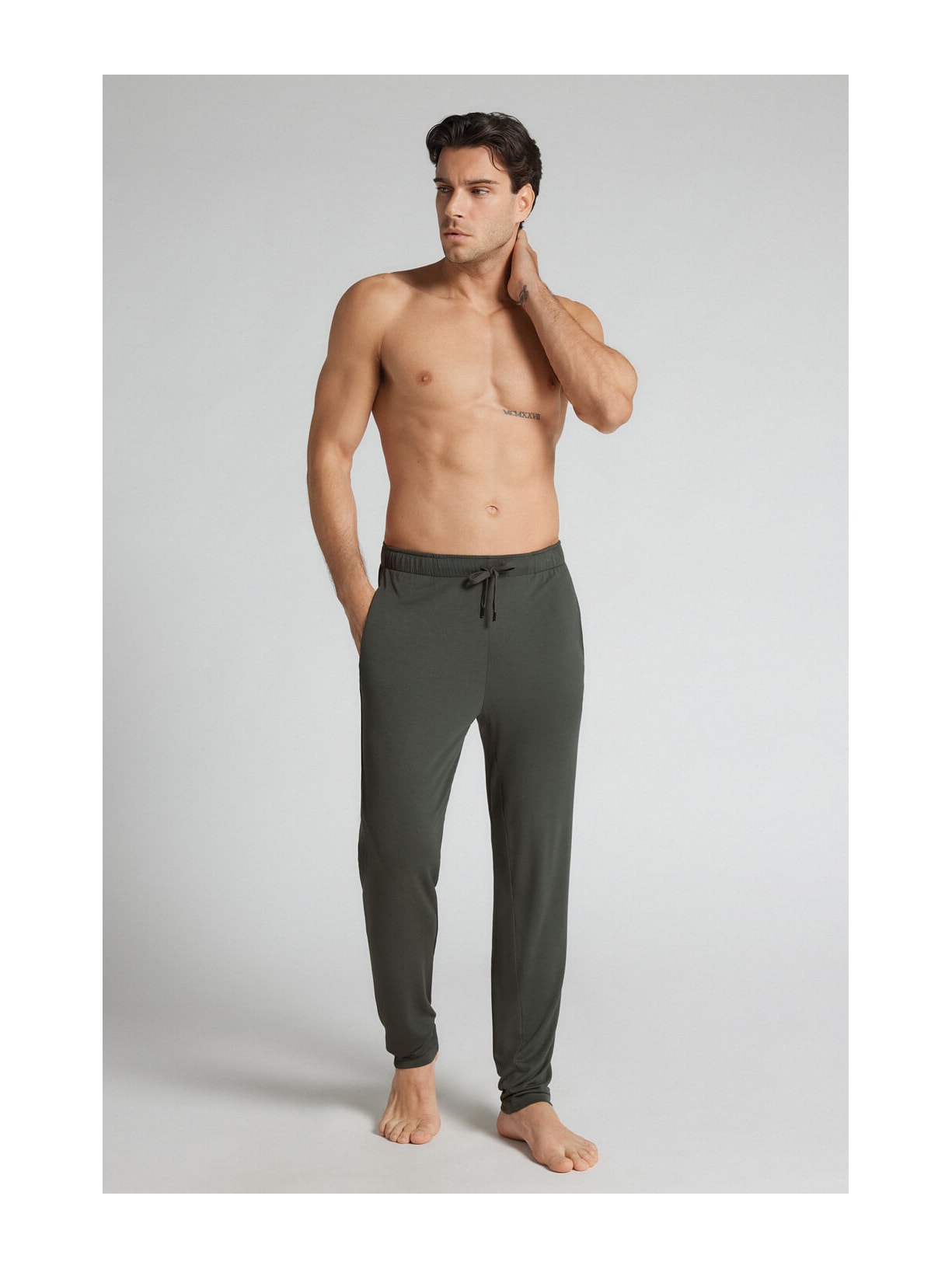 Calça Em Seda e Modal Verde Intimissimi
