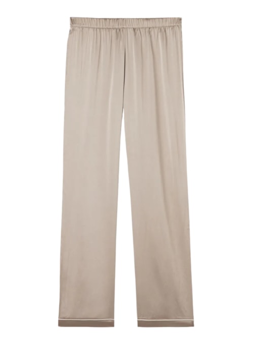 Calça Em Seda - Marrom