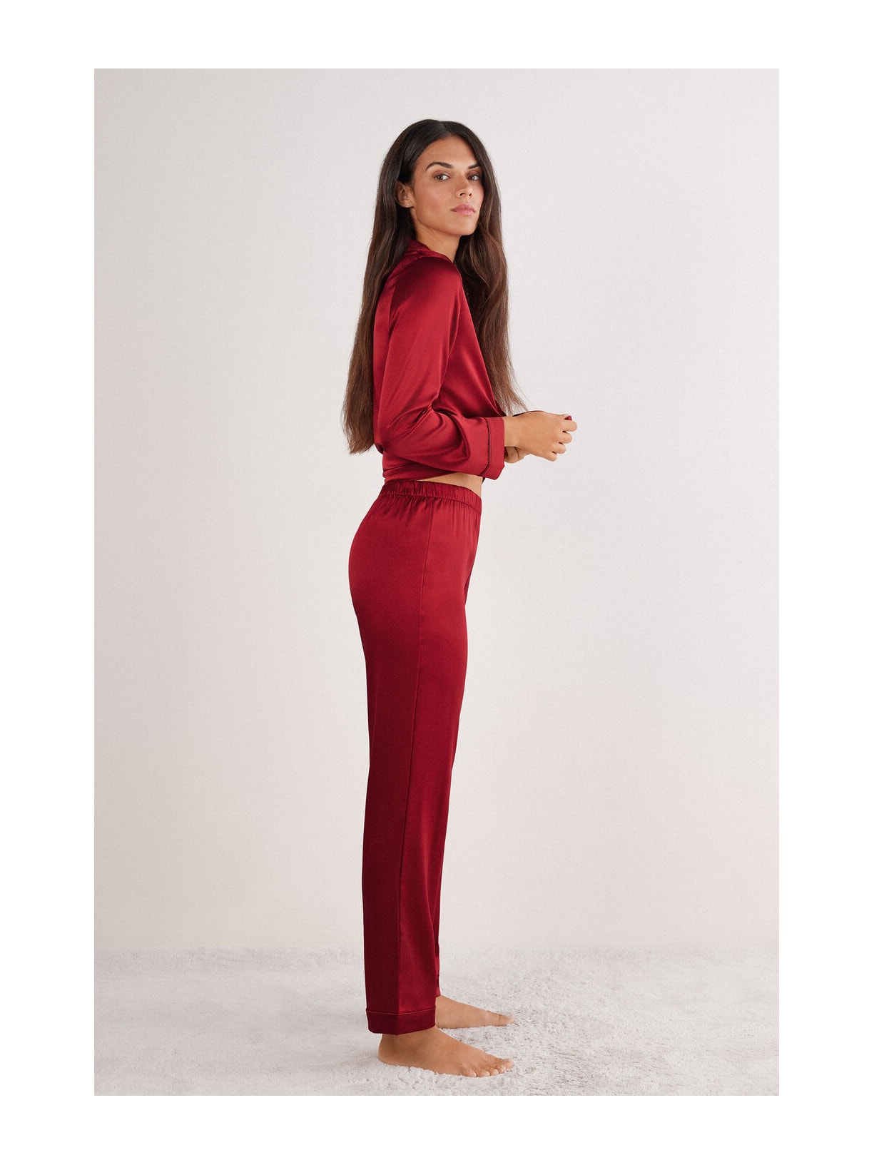 Calça Em Seda Vermelho Intimissimi