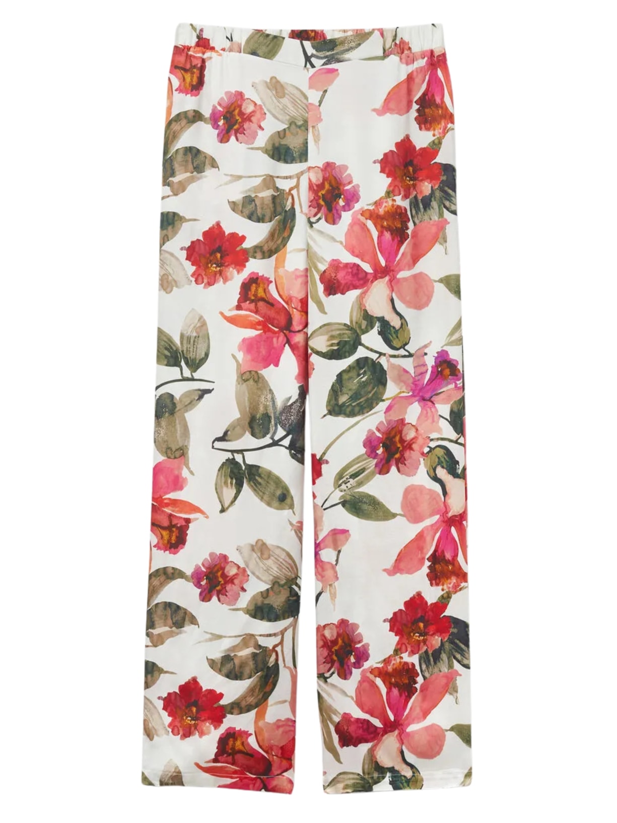 Calça Em Viscose Imaginary Journey - Branco