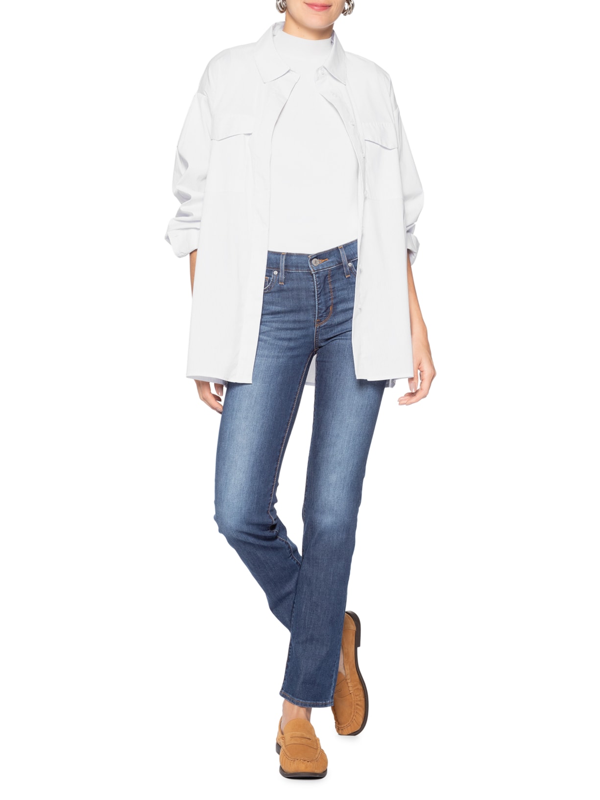 Calça Feminina 314 Shaping Straight Azul Levi's